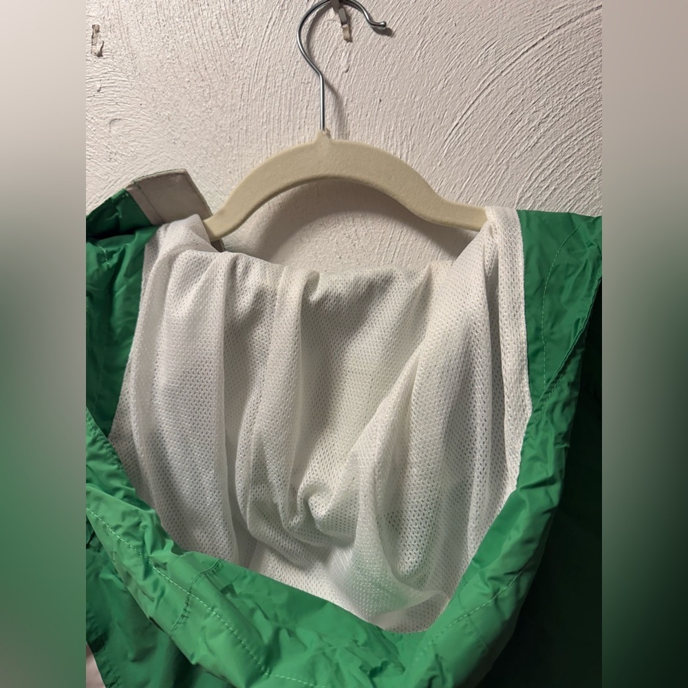 Columbia Green & White Hooded Windbreaker Rain Jacket Lightweight - Picture 8 of 8